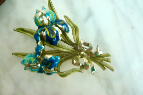 Vintage signed exquisite iris - signed,