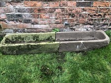 stone trough 2 Halves Totall Size 138cm X 27cm X 17cm Vintage Reclaim Broken