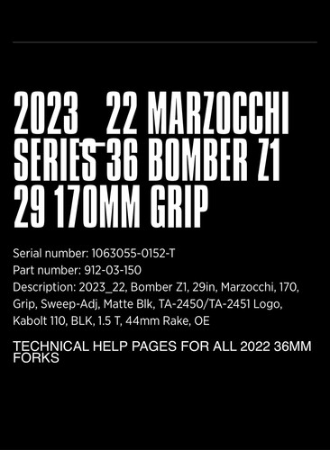 Marzocchi 2023 bomber - marzocchi, z1