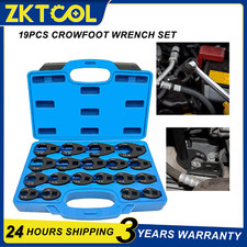 19PCS Crowfoot Wrench Set Metric Crows Foot 8-32mm Flare Nut Wrench Set Tool Kit
