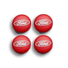 Per Ford 4pcs 54mm Hubcaps Coprimozzi EXPLORER MONDEO KUGA FOCUS EDGE rosso