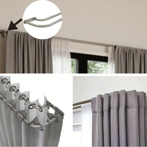 Satin silver double layer rod - silver,