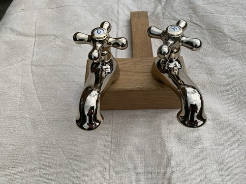 Pair old solid brass bathroom - old,