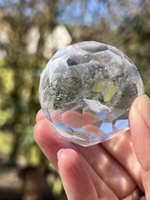 Clear Quartz Hand Faceted Large Crystal Ball AAA+ 44mm Diameter Freestanding 8