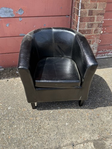 Faux leather tub chair - faux,