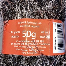 10 x SIRDAR FOXY Badger WOOL Earthy Black Grey Brown Colours + 3 patterns