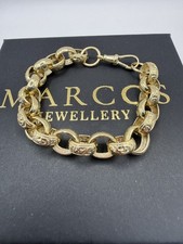 9ct Gold Belcher Bracelet 7" 10mm 19.3g approx
