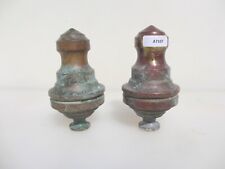 Antique Brass Curtain Pole Rail Ends Finials French Old Vintage 4.25"