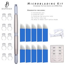 Biomaser Microblading Permanent Makeup Eyebrow Tattoo Pen Practice Skin Kit Set