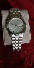 Vintage Seiko Men 7N43-9011 Day/Date Silver Tone 37mm Quartz Watch #8082