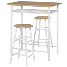 Breakfast Bar Table Stools 3Pc