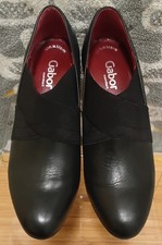 Gabor Comfort Women's Black Leather Block Heel  Shoes Size 5.5 G Soft Move