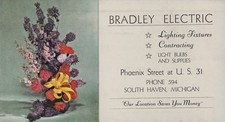 Bradly Electric  South Haven Michigan    Advertising Ink Blotter