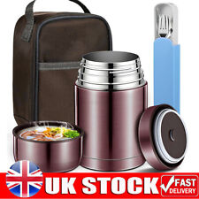 800ml Hot Food/Soup Thermos Flask Stainless Steel Vacuum Insulated Jar & Spoon