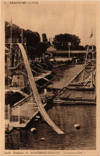 Old postcard stade nautique - old,
