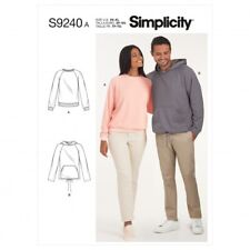 Simplicity Sewing Pattern 9240 Sweaters, Tops, Hoodies A (XS-S-M-L-XL)