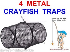 4 METAL CRAYFISH TRAPS LIVE