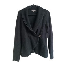 East Boiled Wool Fitted Black Jacket Size 14