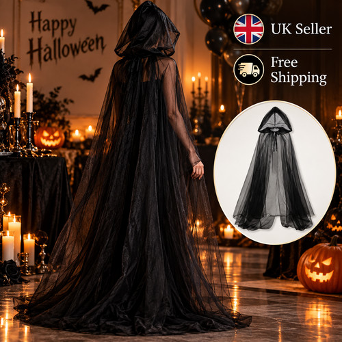 Black halloween witch cloak - witch,