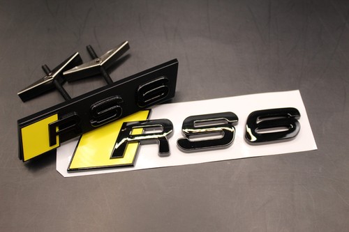 Gloss black yellow rs6 front - black,