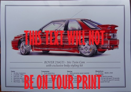 Rover 216gti poster - 216gti,