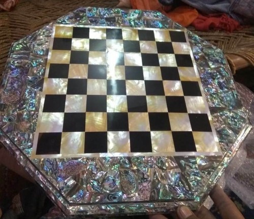 Marble chess board table - 18",