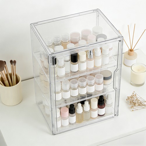 Multi tiers clear display case - clear,