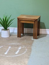 Vintage Nest Of Tables By Herbert E Gibbs Teak Wood Wine Coffee Side Lamp