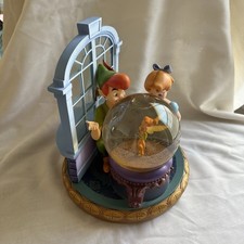 Disney Peter Pan Wendy Tinkerbell Musical Snow Globe Figurine Extra Large