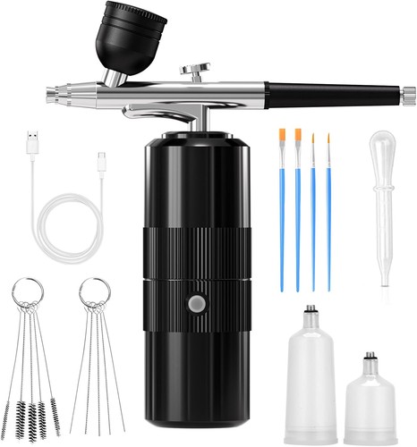 Portable airbrush kit with - airbrush,
