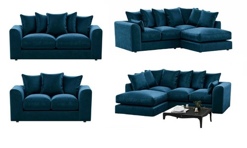 New royal blue plush fabric - new,