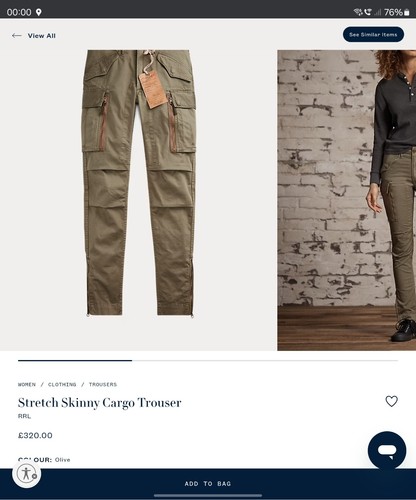 Rrl stretch skinny cargo - skinny,