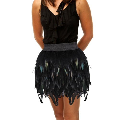 Women feather fringe skirt - feather,