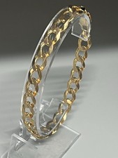 9ct GOLD GENTS CURB BRACELET