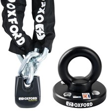 Oxford Monster 14 Motorcycle Chain 1.5M & Oxford Rota Force Bike Ground Anchor