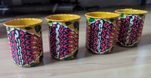 Set hand painted - of, 4
