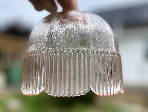 Vintage pink ribbed glass - vintage,
