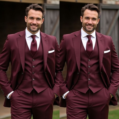 Burgundy men suit - burgundy, business