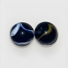 2 Giant Marbles, Yellow And Black, Yellow And Red
