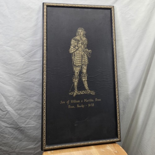 Vintage framed brass rubbing - vintage,
