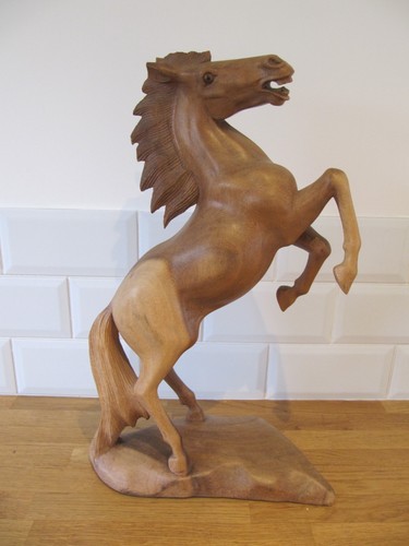 Vintage large wood rearing - wood,