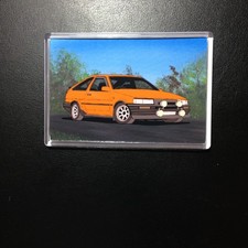 Toyota Corolla Twin-cam  Clear plastic fridge magnet