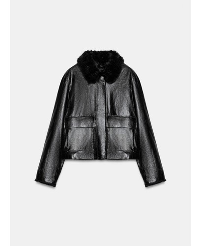 Zara leather effect black - leather,