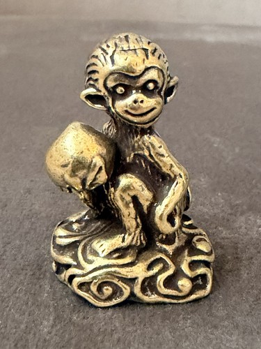 Solid brass happy monkey - brass,