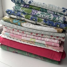 Job Lot 3 kg Vintage French Pure Cotton Fabric Bundle Floral Geometric Remnants 