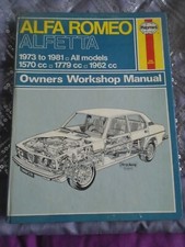 HAYNES ALFA ROMEO ALFETTA MANUAL 1973 TO 1981  USED HARDBACKER INC USA SPEC