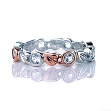 Clogau Silver Ring Size N Welsh 9 Rose Gold Tree of Life Eternity