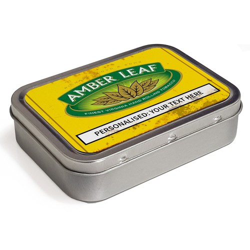 Personalised tobacco tin amber - personalised,