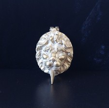 Vintage Heavy Cast Brass Small Lion Head Door Knocker 10cm