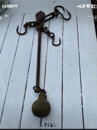 Vintage butcher scale iron - vintage,